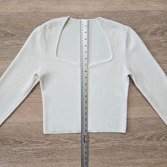 Abercrombie & Fitch Sweetheart Slim Semi Cropped Sweater White Size Small - Picture 8 of 16